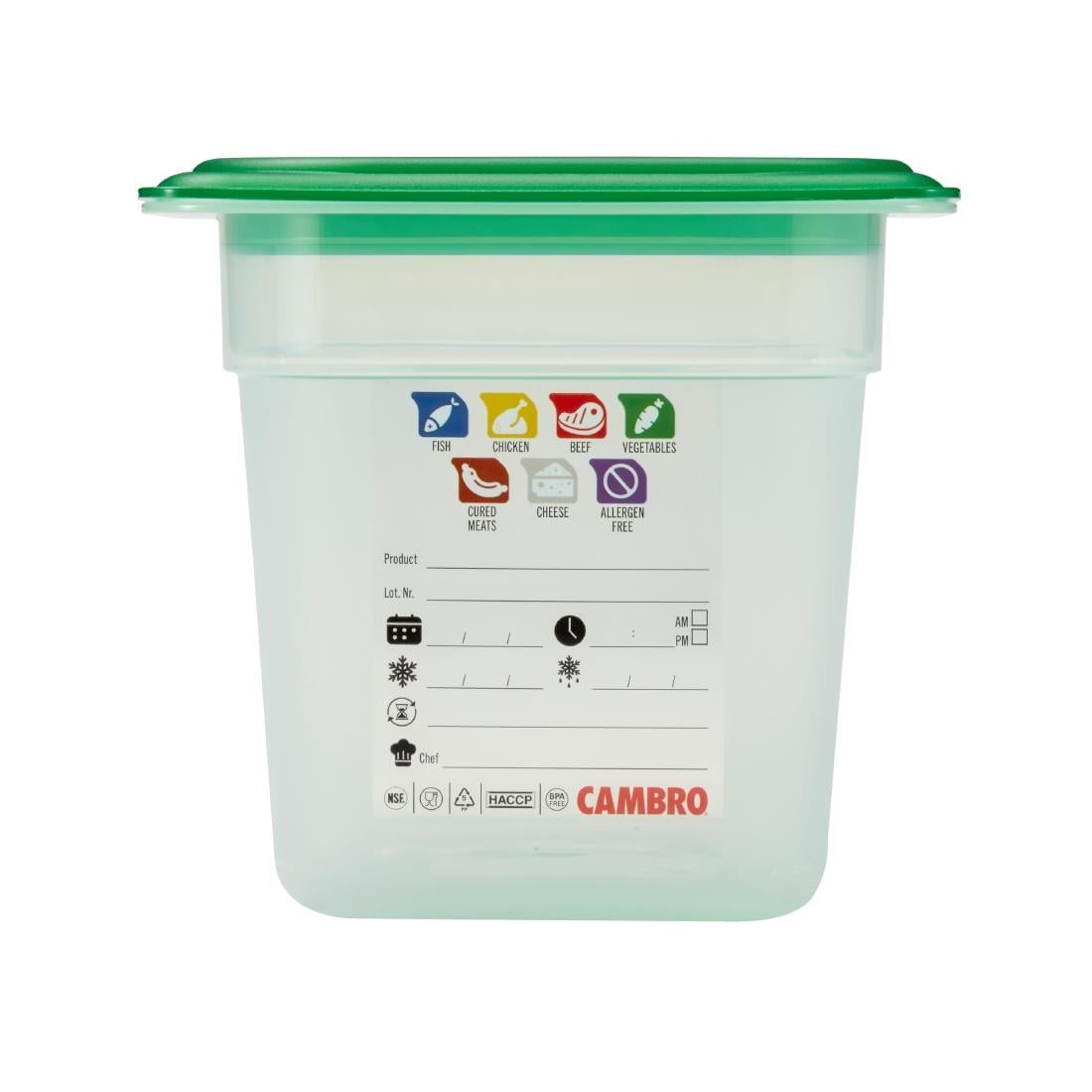 Cambro Safetrak IML polypropyleen voedselopslagbak 1/4 GN 150mm