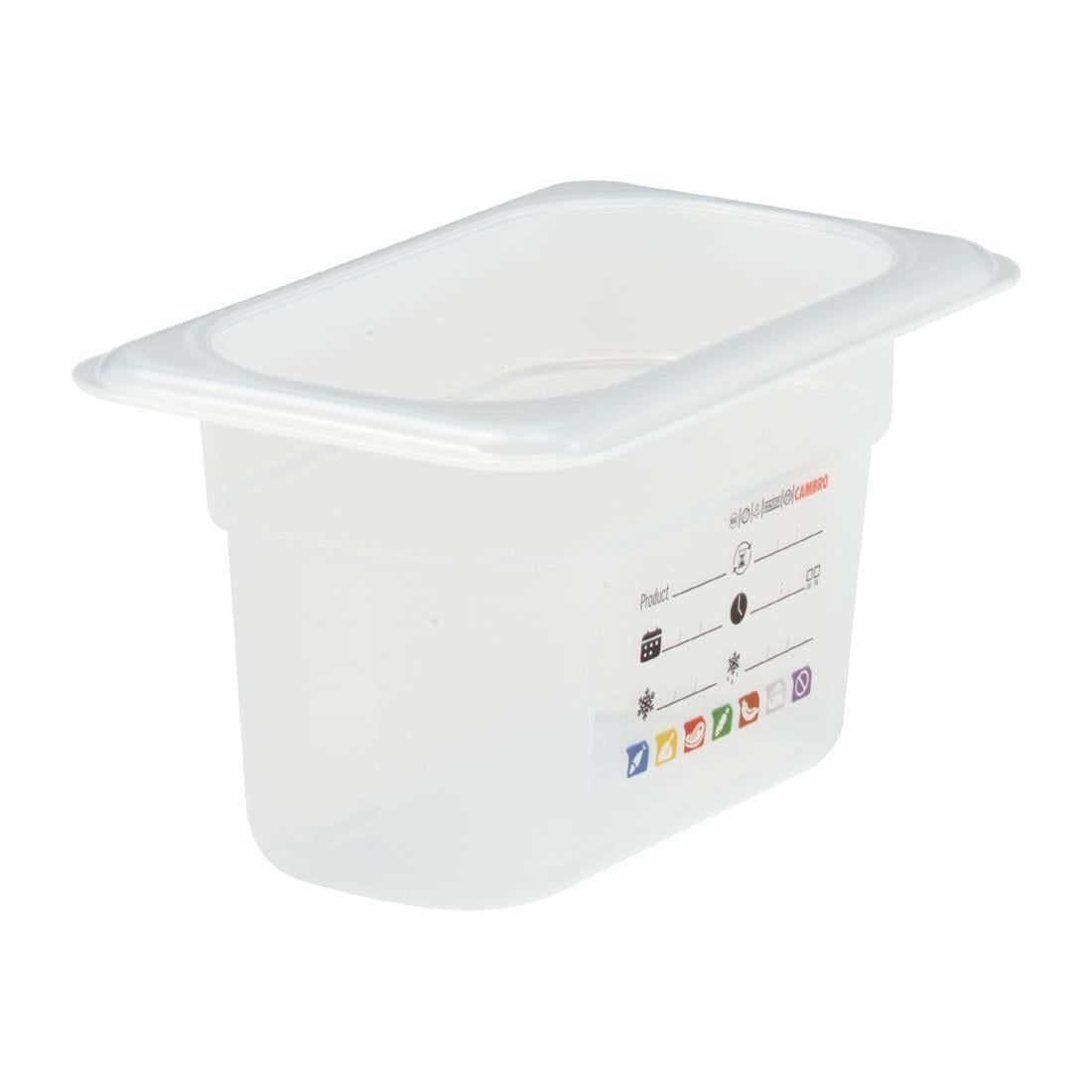 Cambro Safetrak IML polypropyleen voedselopslagbak 1/9 GN 100mm