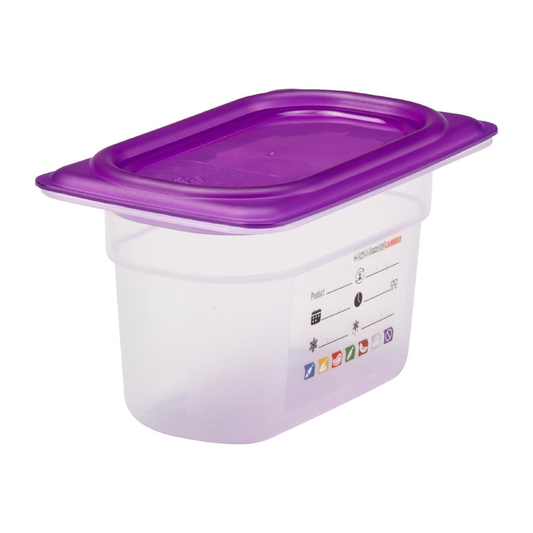 Cambro Safetrak IML polypropyleen voedselopslagbak 1/9 GN 100mm