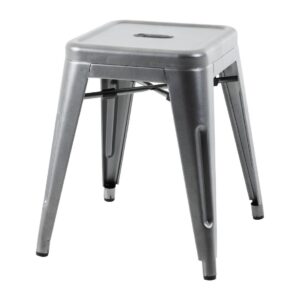 Bolero Bistro stalen lage krukken gun metal (4 stuks)