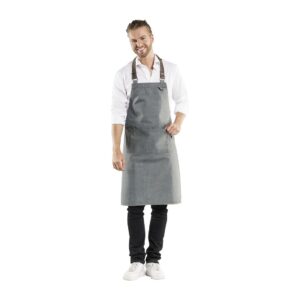 Chaud Devant Forene denim halterschort grijs 70(B) x 90(L) cm
