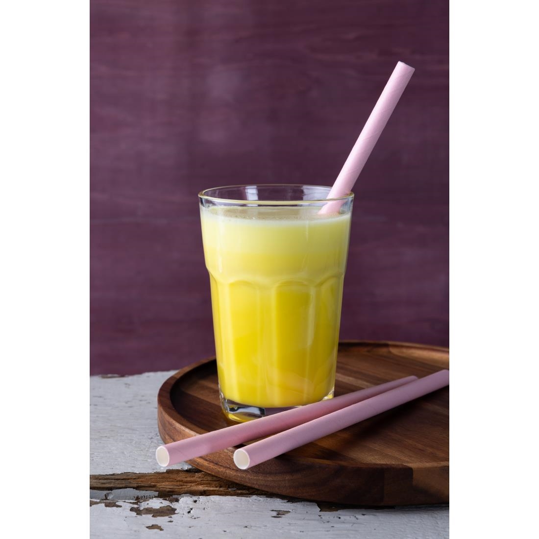 Fiesta composteerbare papieren smoothie rietjes roze 210mm (250 stuks)
