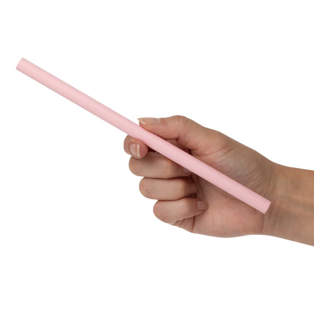 Fiesta composteerbare papieren smoothie rietjes roze 210mm (250 stuks)