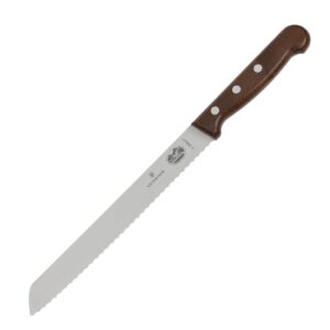 Victorinox gekarteld broodmes met houten heft 21,5cm