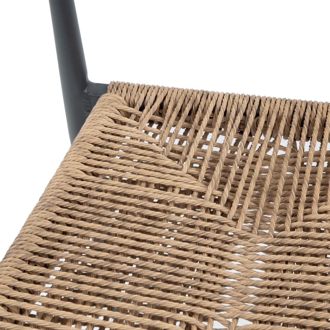 Bolero Eden PE gevlochten rattan outdoor barkrukken naturel (2stuks) - Afbeelding 5