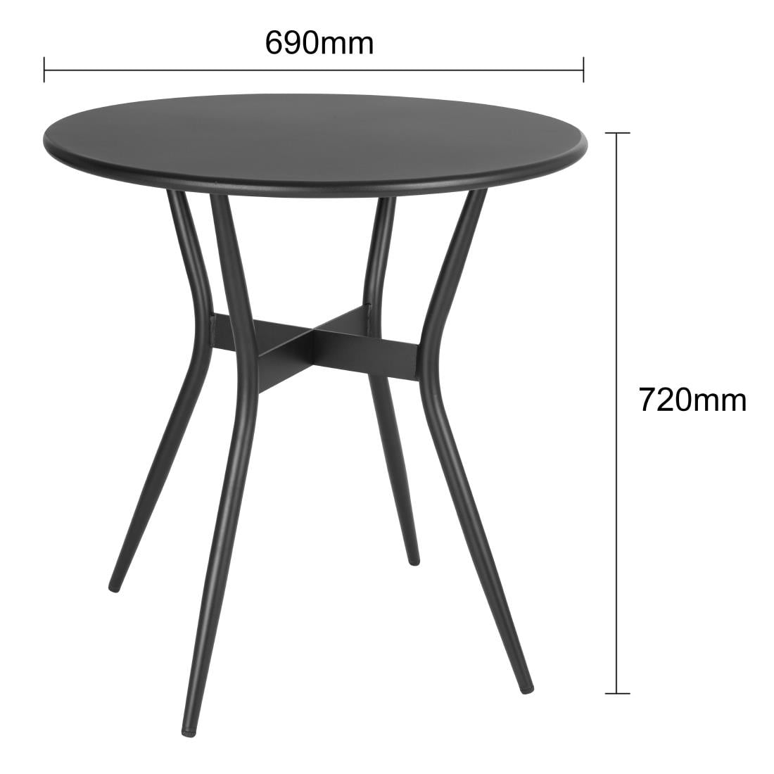 Bolero Santiago Buiten Tafel Zwart 690mm - Afbeelding 6