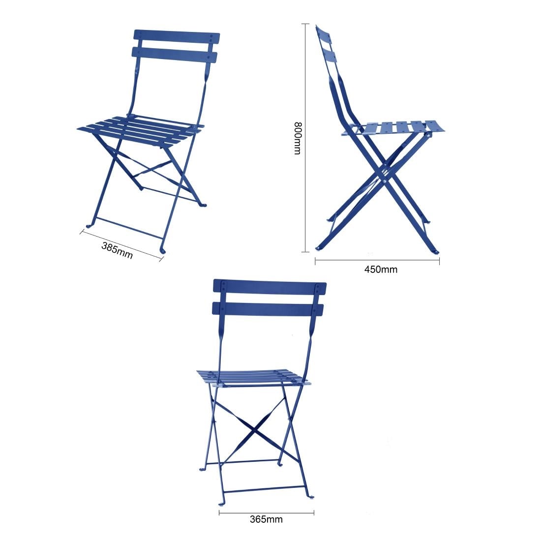 Bolero Perth Pavement Style Klapstoelen Donker Marineblauw (2 stuks) - Afbeelding 7