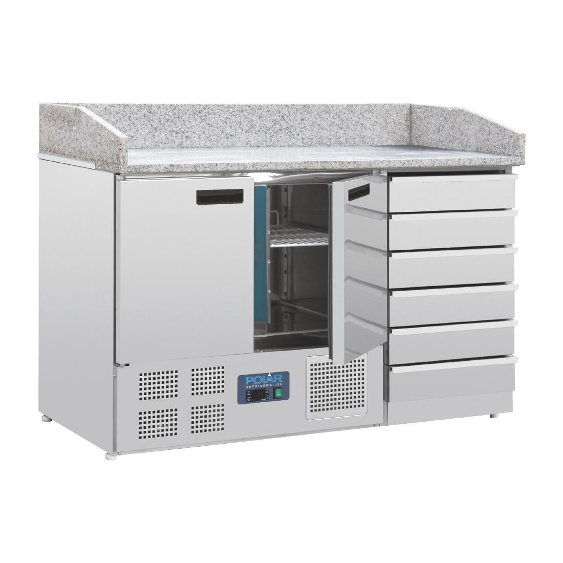 Polar G-serie dubbeldeurs pizzatoog met granieten blad en deeglades - Afbeelding 3