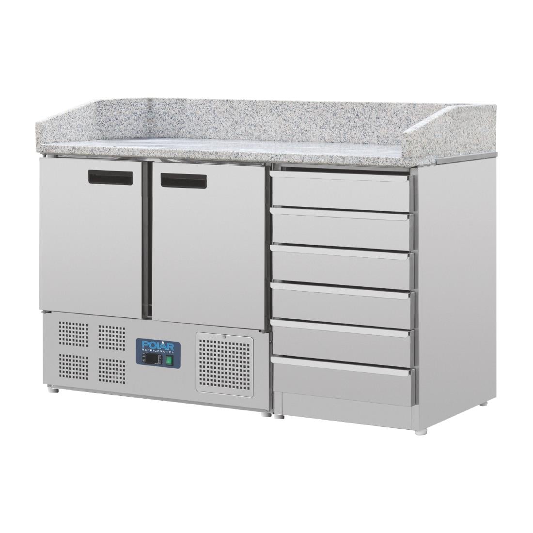 Polar G-serie dubbeldeurs pizzatoog met granieten blad en deeglades - Afbeelding 4