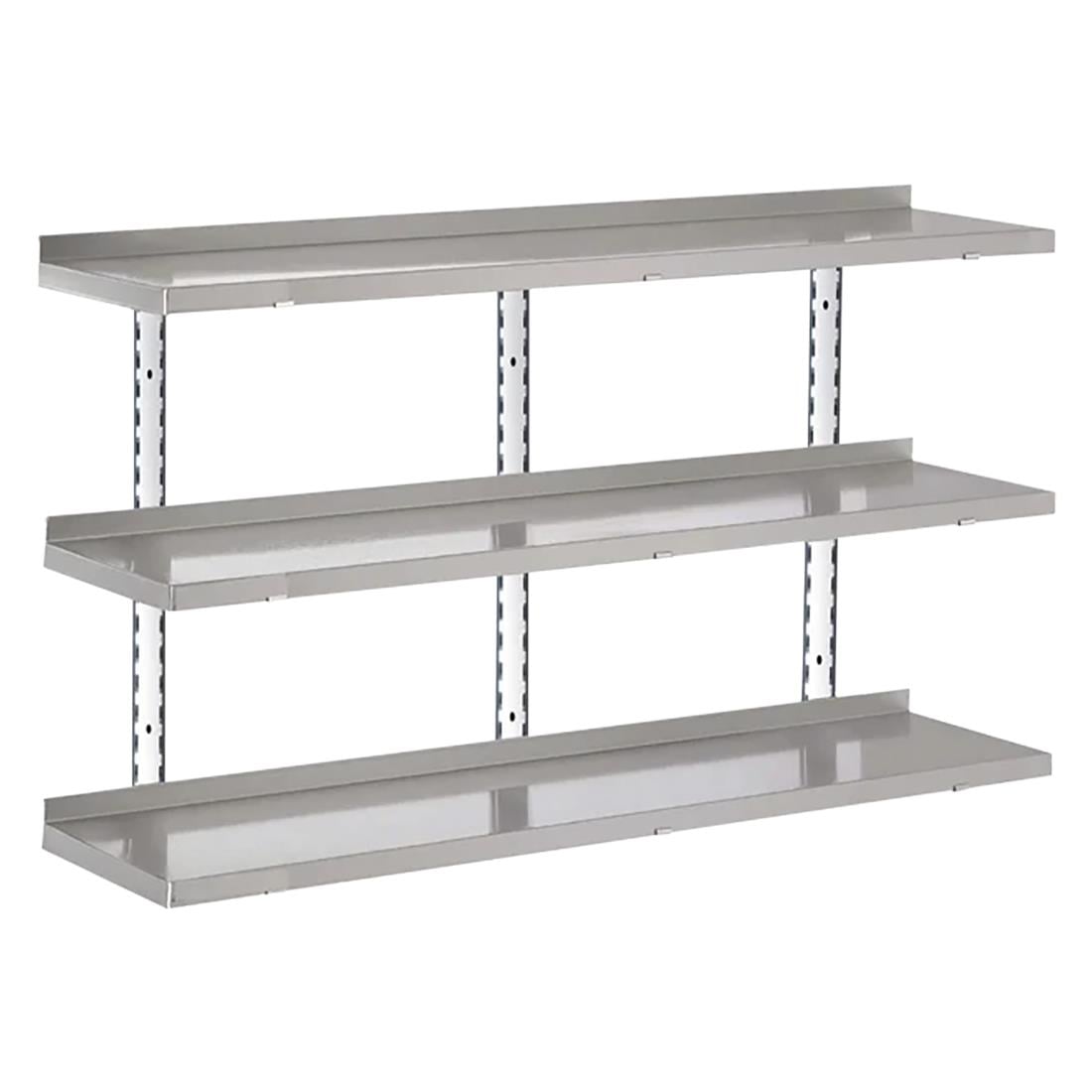 Gastro-M Compleet wandrek met 3 niveaus 160x40cm - volledige montageset (excl. schroeven) - Afbeelding 2
