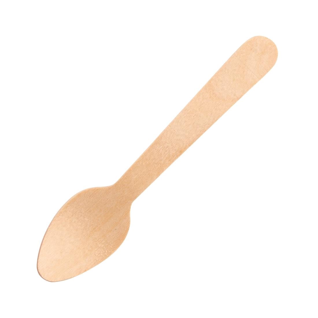Fiesta Compostable biologisch afbreekbare houten theelepels (100 stuks) - Afbeelding 2