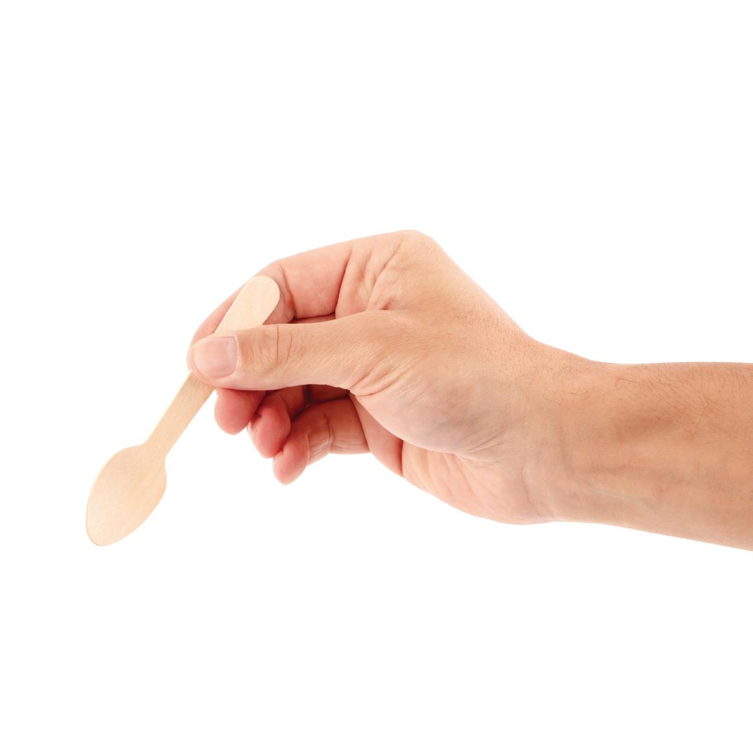 Fiesta Compostable biologisch afbreekbare houten theelepels (100 stuks) - Afbeelding 4
