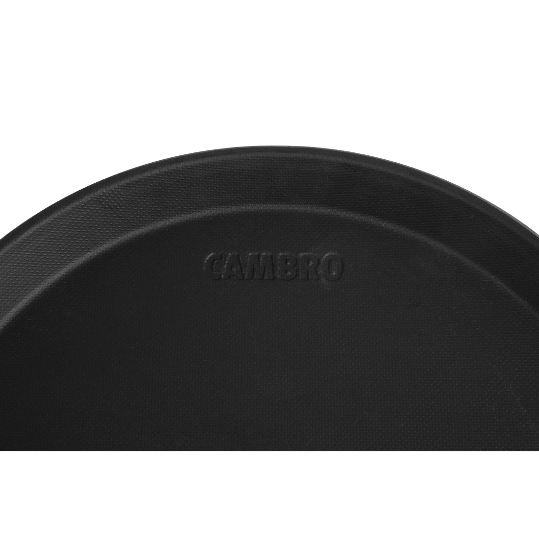 Cambro Camtread rond antislip glasvezel dienblad zwart 28cm - Afbeelding 4