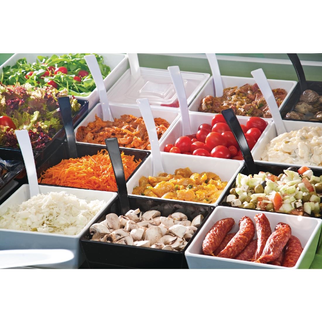 APS Float vierkante melamine kom zwart 25x25cm - Afbeelding 3