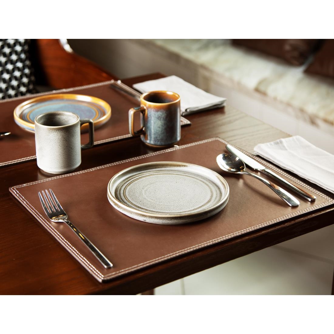 Olympia kunstlederen placemat bruin 40x30cm - Afbeelding 5