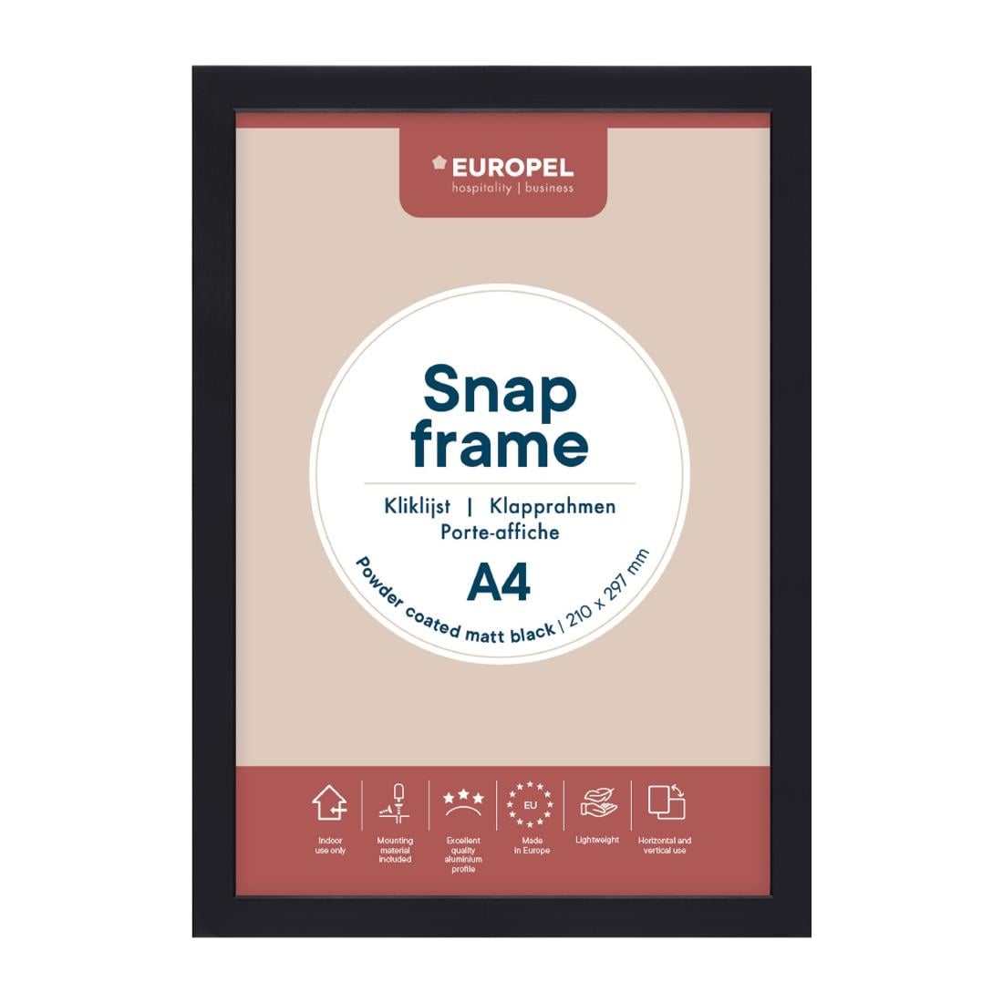 Europel Klapframe A4 25mm Mat Zwart - Afbeelding 2