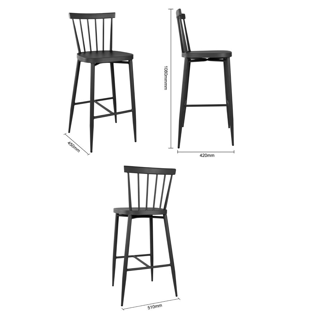Bolero Windsor Aluminium Zwarte Hoge Krukken (2 stuks) - Afbeelding 7