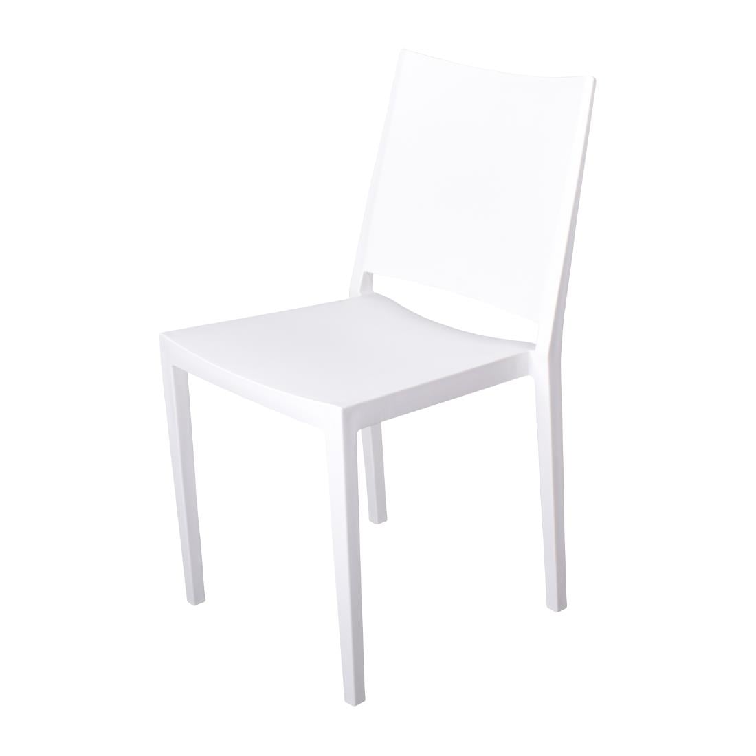 Florence stapelbare polypropyleen stoelen wit (4 stuks) - Afbeelding 2