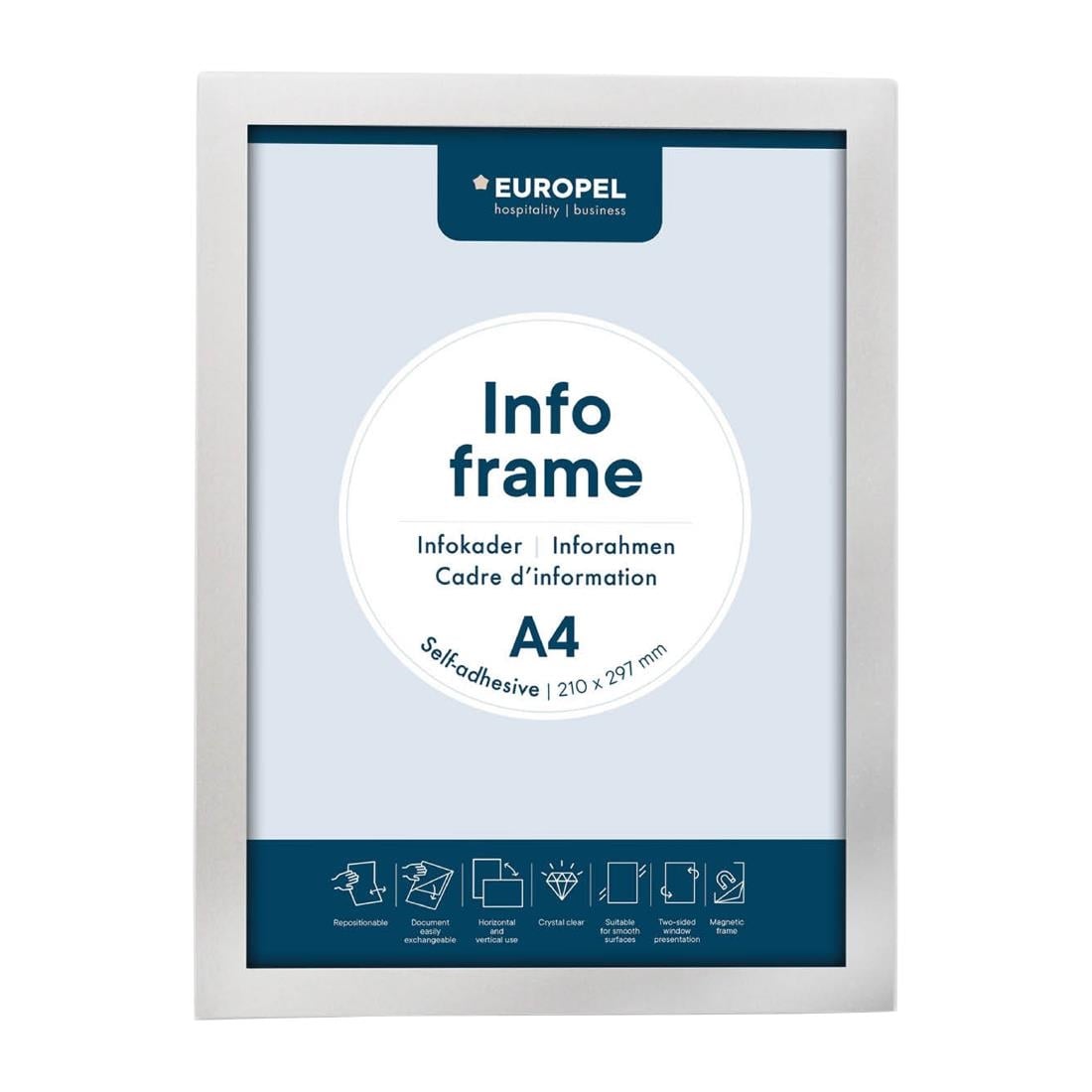 Europel Info Frame / Zelfklevende Set 2 Stuks A4 Zilver - Afbeelding 2