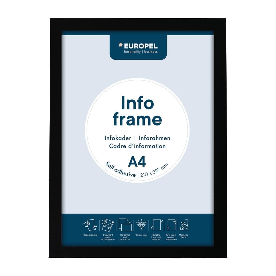 Europel Infokader / Zelfklevende Set Van 2 Stuks A4 zwart - Afbeelding 2