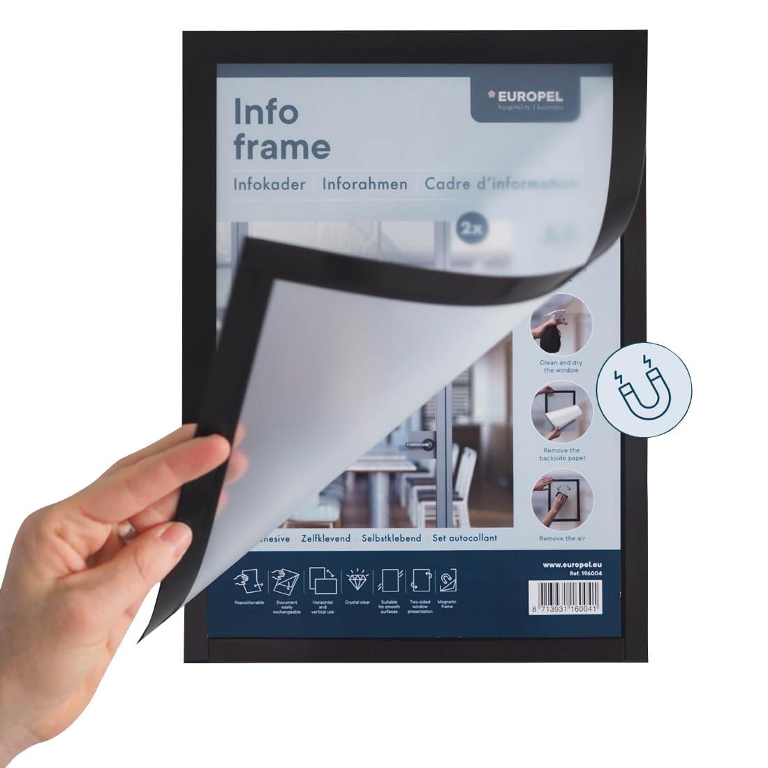 Europel Infokader / Zelfklevende Set Van 2 Stuks A4 zwart - Afbeelding 7