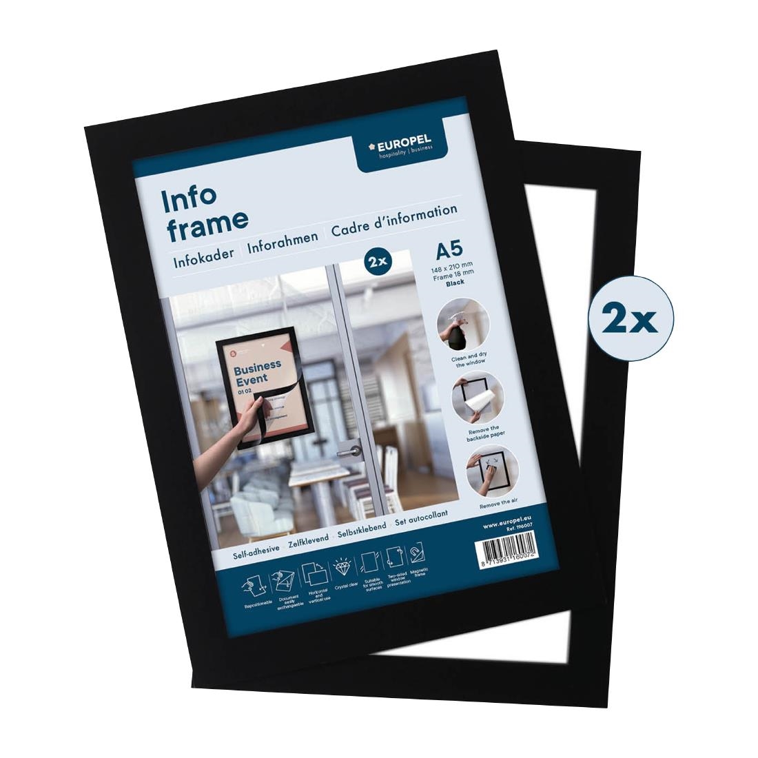 Europel Info Frame / Zelfklevende Set 2 Stuks A5 zwart - Afbeelding 9