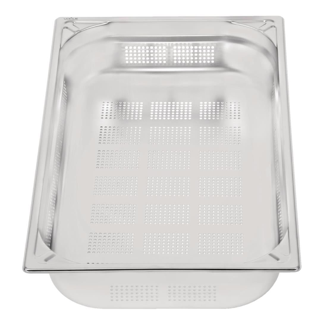 Vogue Zware kwaliteit geperforeerde RVS 1/1 Gastronorm bak 100mm - Afbeelding 3