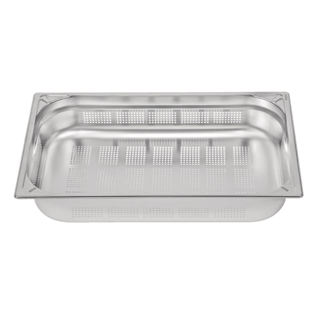 Vogue Zware kwaliteit geperforeerde RVS 1/1 Gastronorm bak 100mm - Afbeelding 4