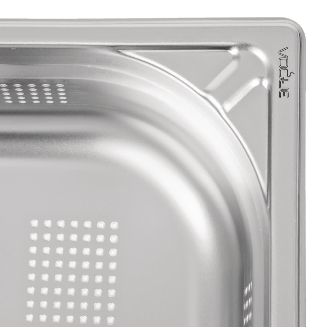 Vogue Zware kwaliteit geperforeerde RVS 1/1 Gastronorm bak 100mm - Afbeelding 6