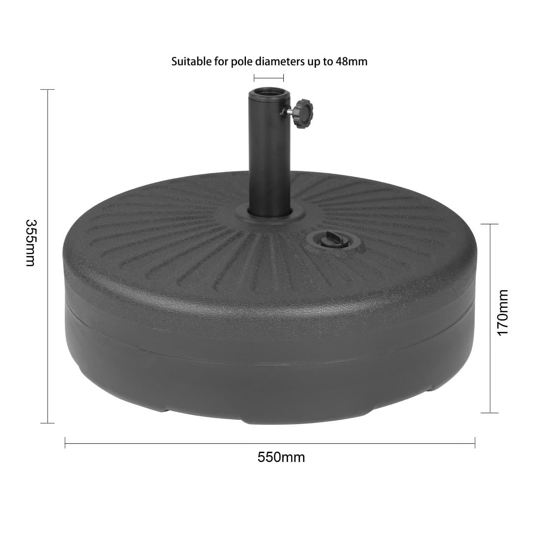 Bolero zwart Kunststof Parasolvoet 40L - Afbeelding 6