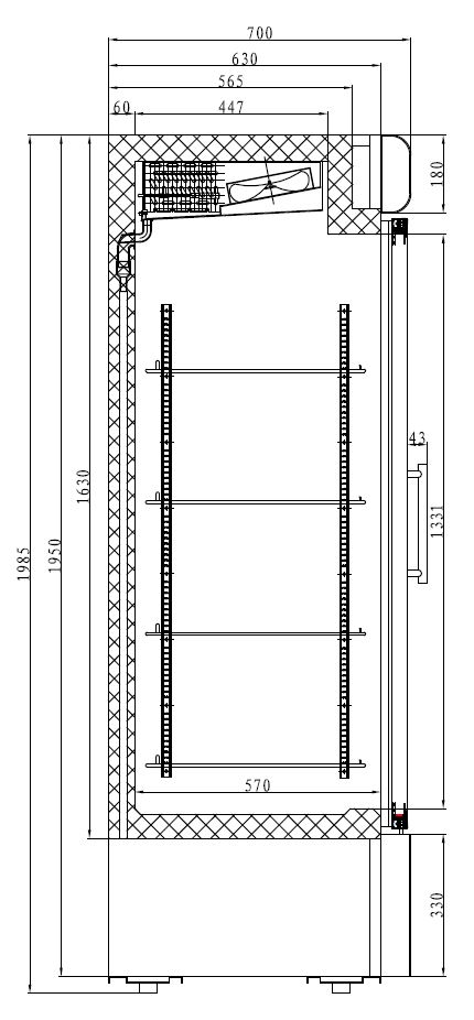 VRIESKAST GLASDEUR 920 L D930 - Afbeelding 3
