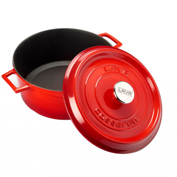 GIETIJZEREN BRAADPAN Ø24 ROOD - Afbeelding 2