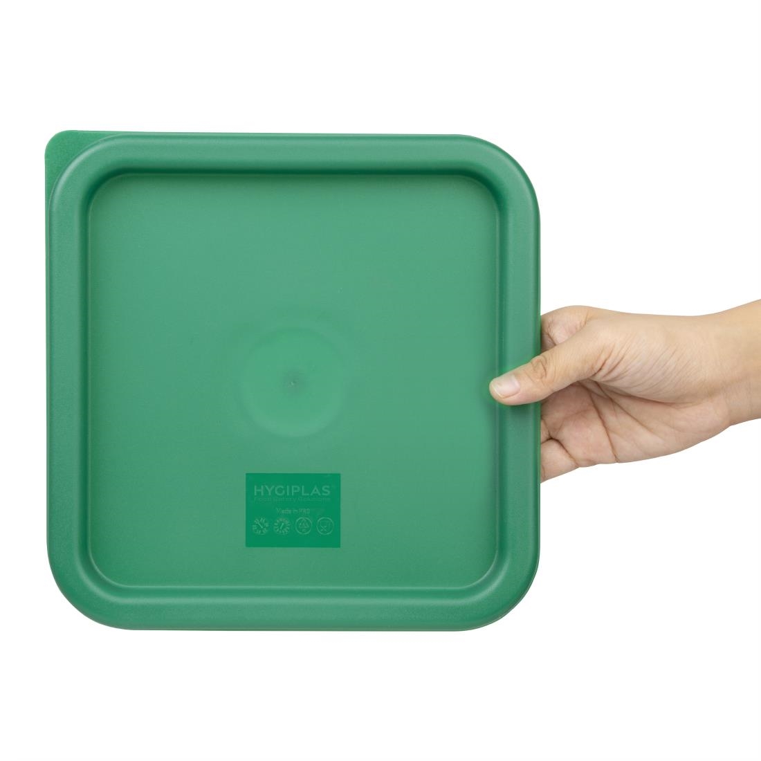 Hygiplas vierkant deksel groen medium - Afbeelding 3