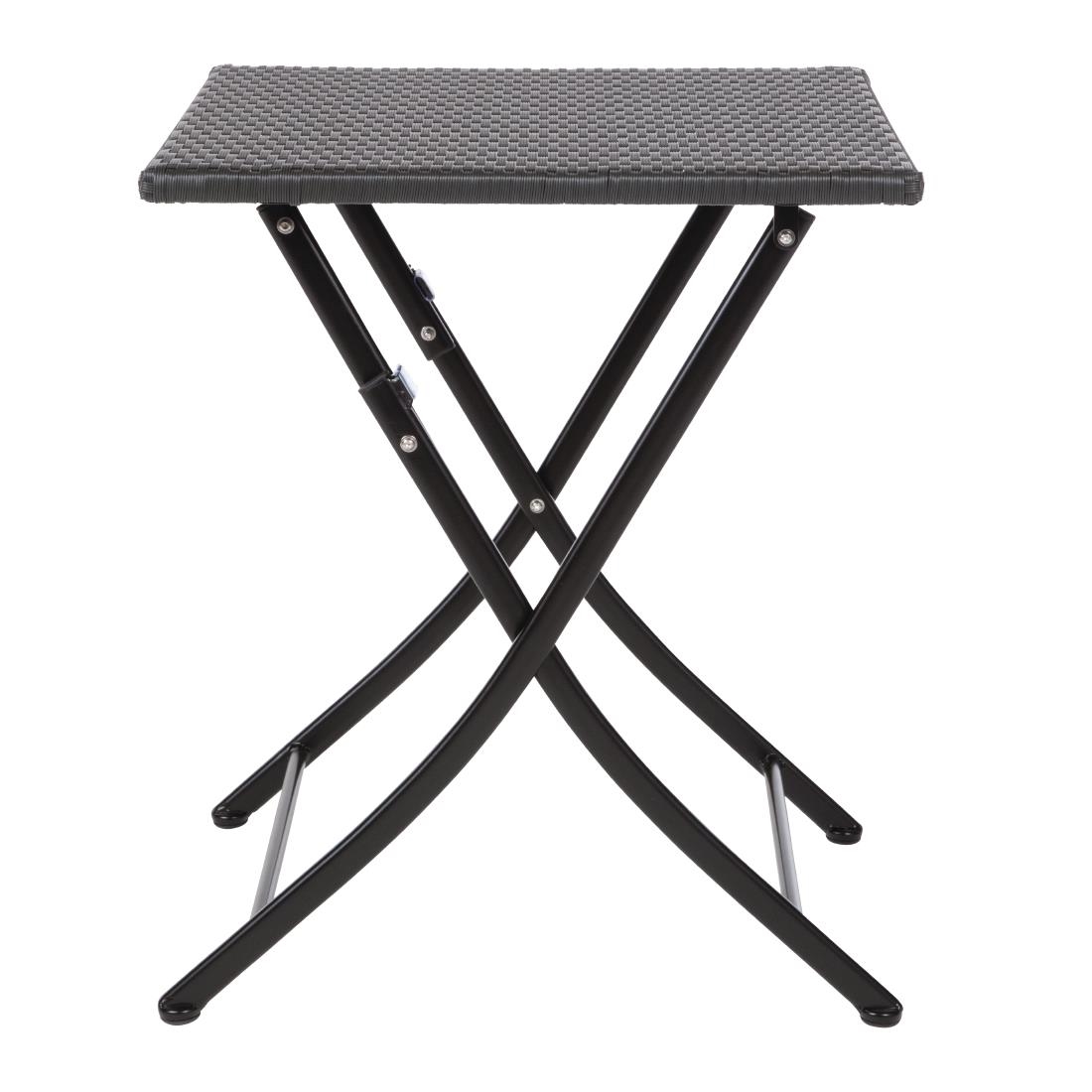 Bolero vierkante polyrotan klaptafel zwart 60cm - Afbeelding 2