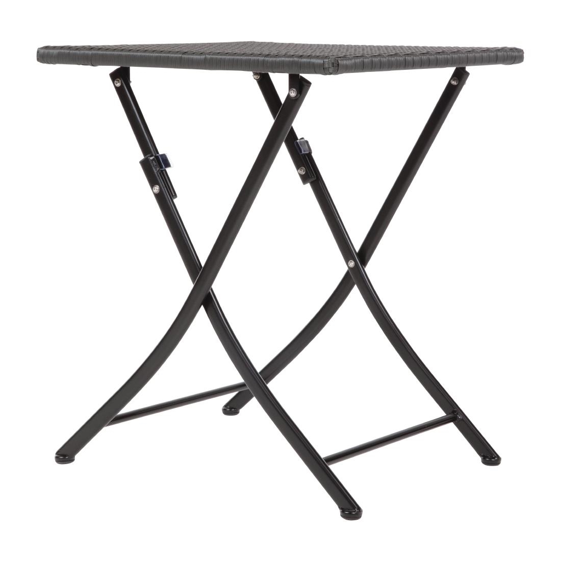 Bolero vierkante polyrotan klaptafel zwart 60cm - Afbeelding 3