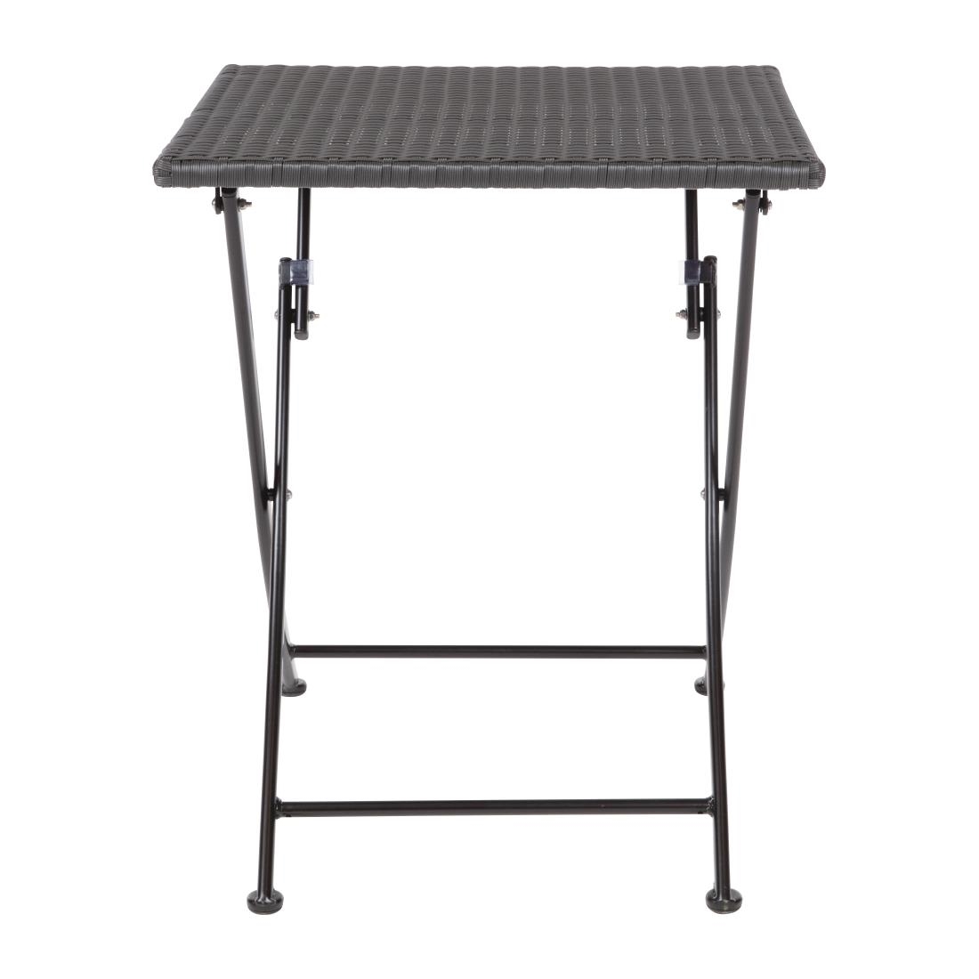 Bolero vierkante polyrotan klaptafel zwart 60cm - Afbeelding 4