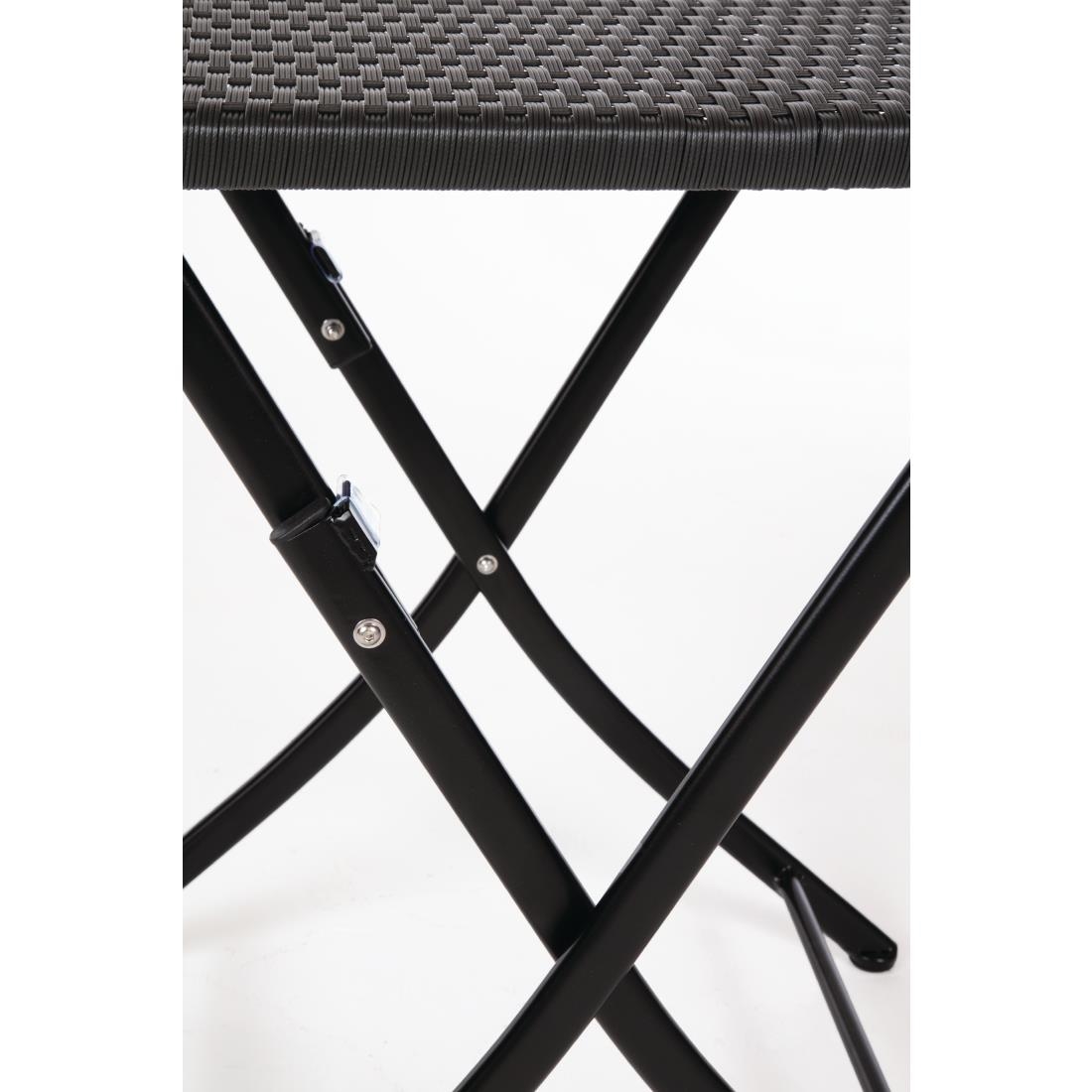Bolero vierkante polyrotan klaptafel zwart 60cm - Afbeelding 5