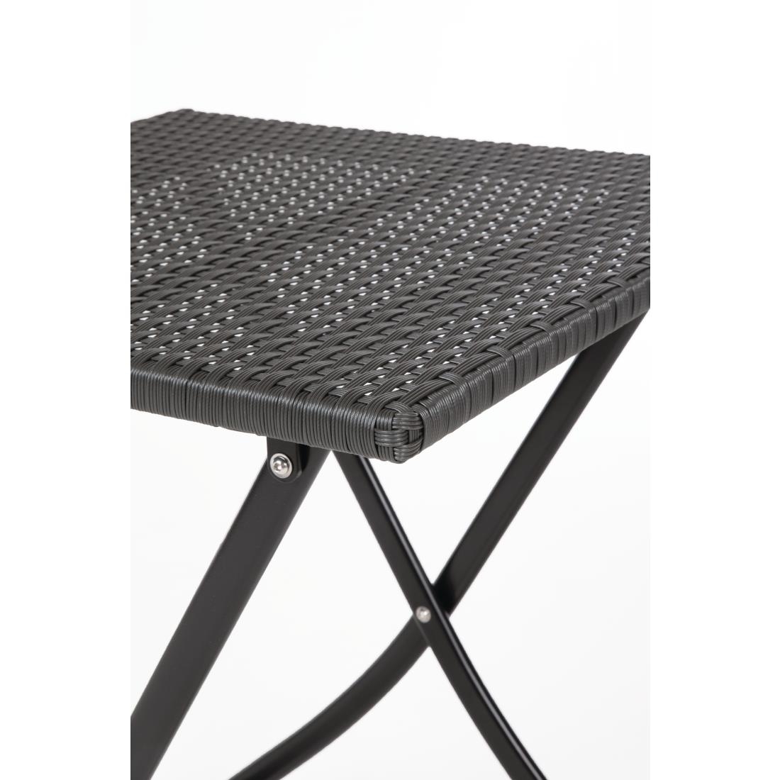 Bolero vierkante polyrotan klaptafel zwart 60cm - Afbeelding 6