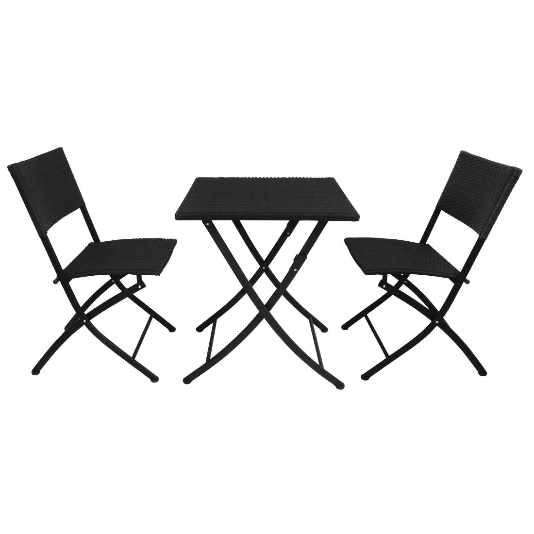 Bolero vierkante polyrotan klaptafel zwart 60cm - Afbeelding 10
