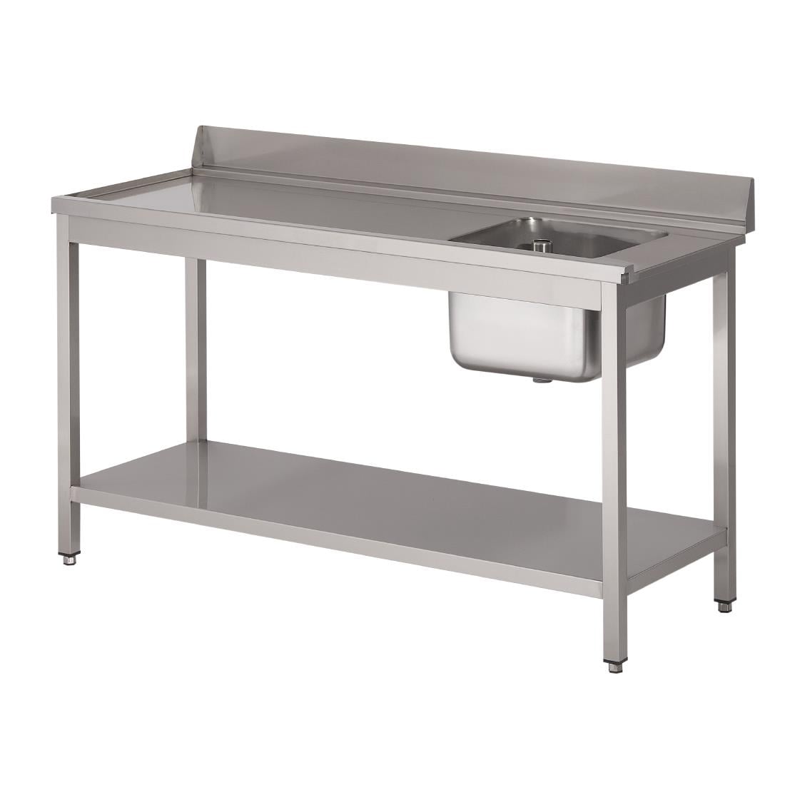 Gastro M RVS spoeltafel 1 spoelbak rechts 140x70cm - Afbeelding 2