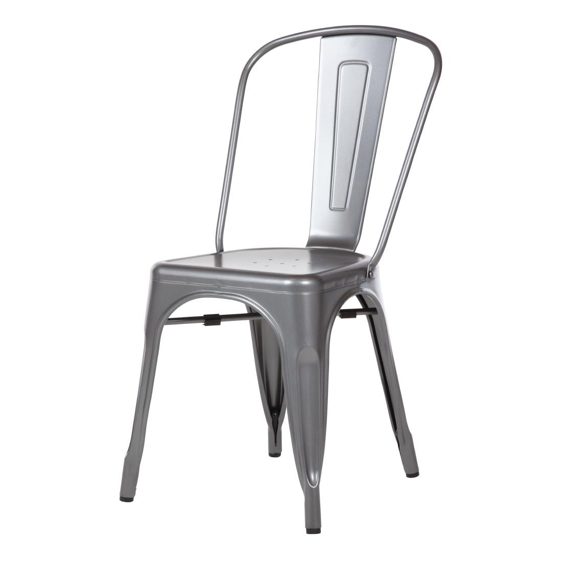 Bolero Bistro stalen zijstoelen Gunmetal grijs (4 stuks) - Afbeelding 3