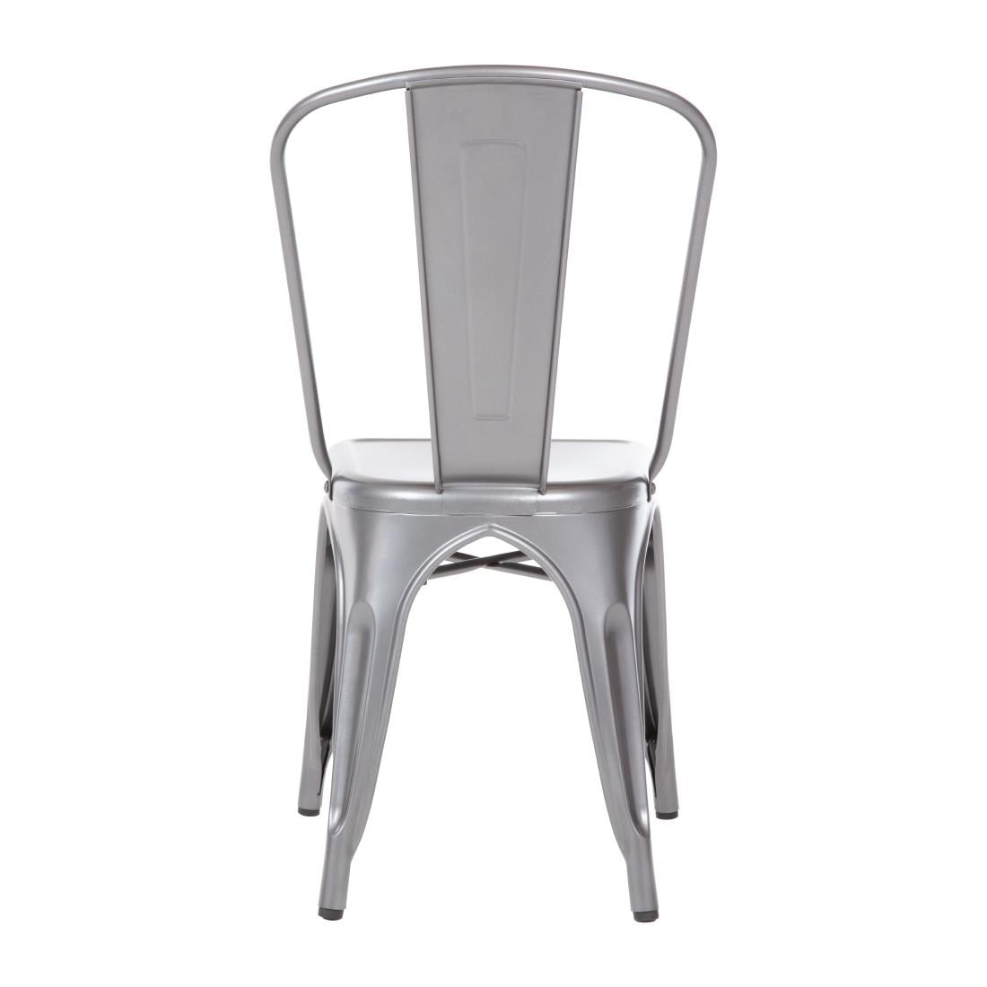 Bolero Bistro stalen zijstoelen Gunmetal grijs (4 stuks) - Afbeelding 4