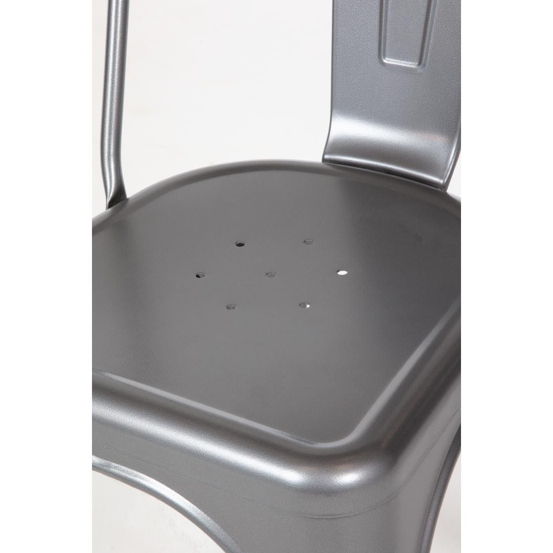 Bolero Bistro stalen zijstoelen Gunmetal grijs (4 stuks) - Afbeelding 5