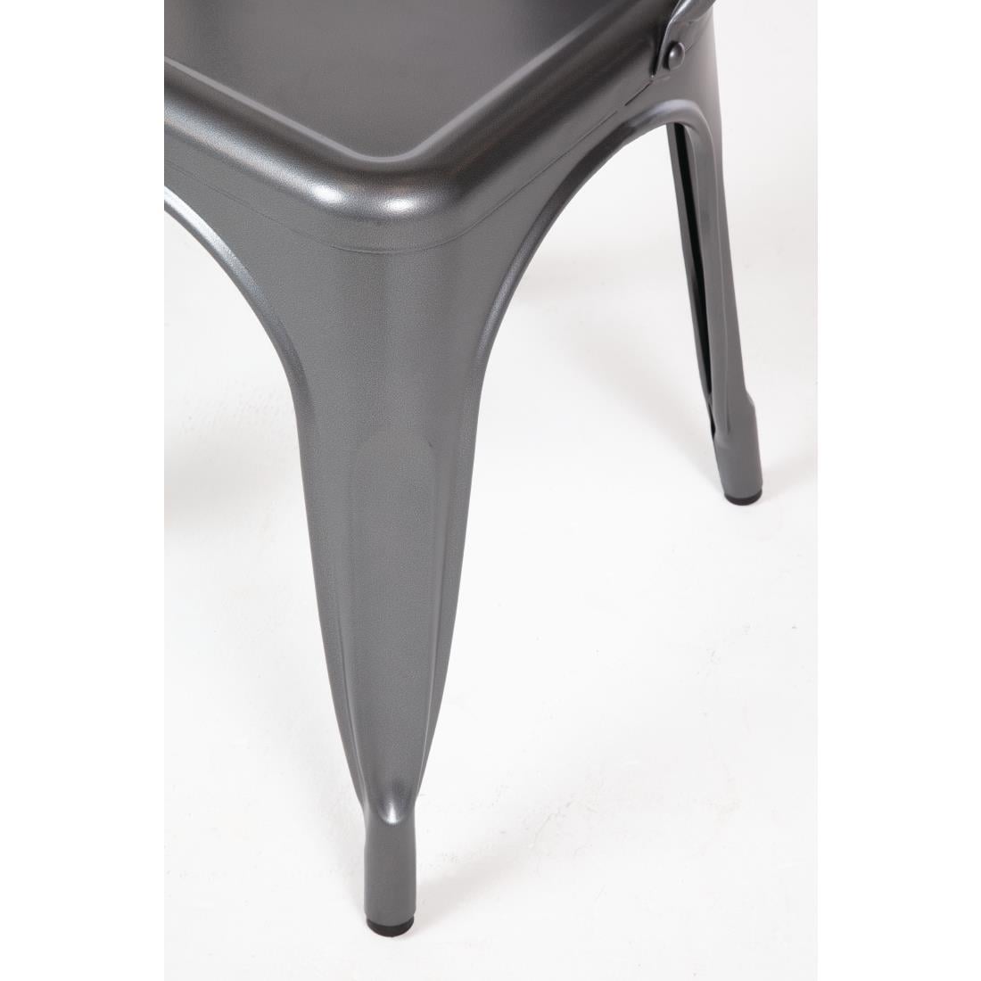 Bolero Bistro stalen zijstoelen Gunmetal grijs (4 stuks) - Afbeelding 6
