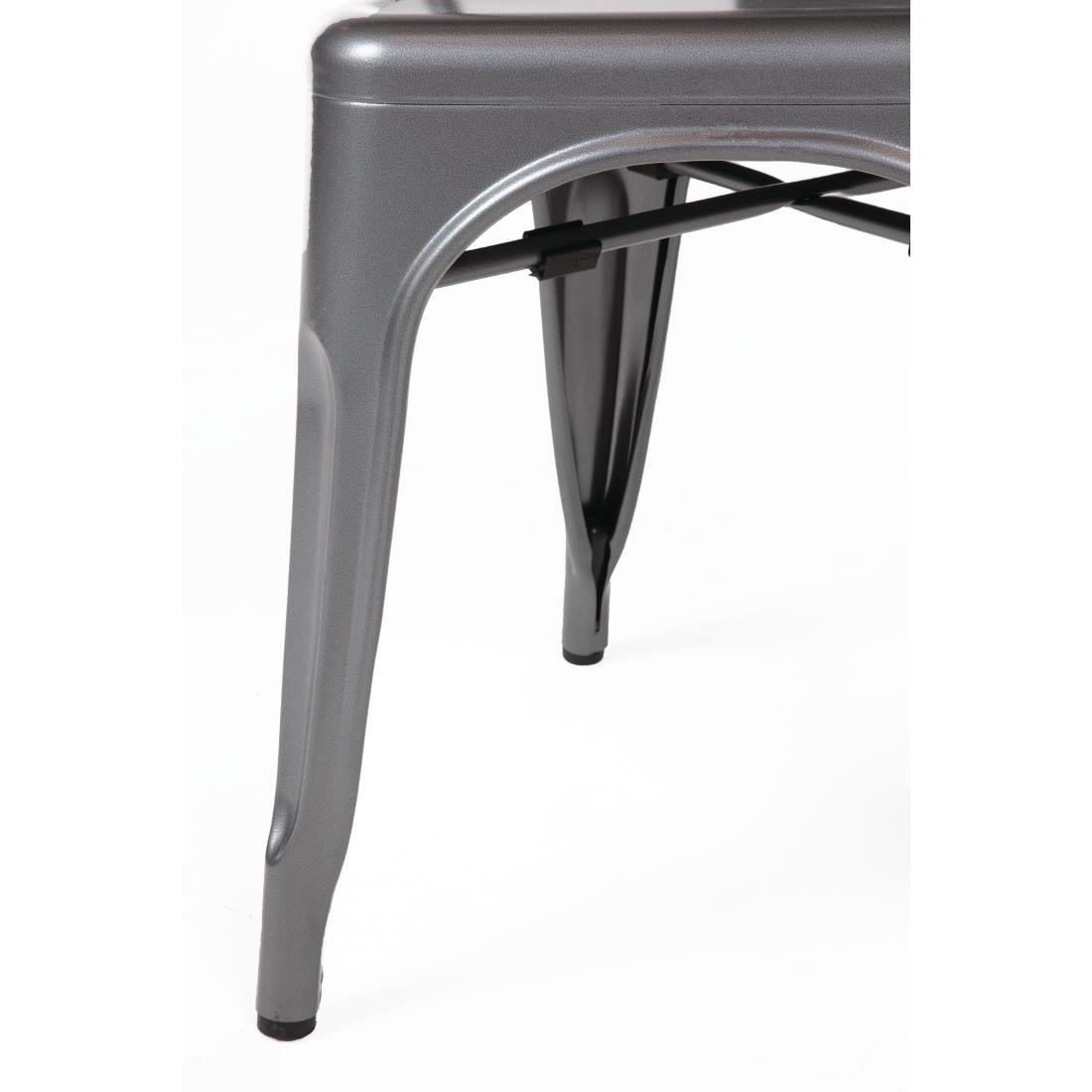Bolero Bistro stalen zijstoelen Gunmetal grijs (4 stuks) - Afbeelding 7