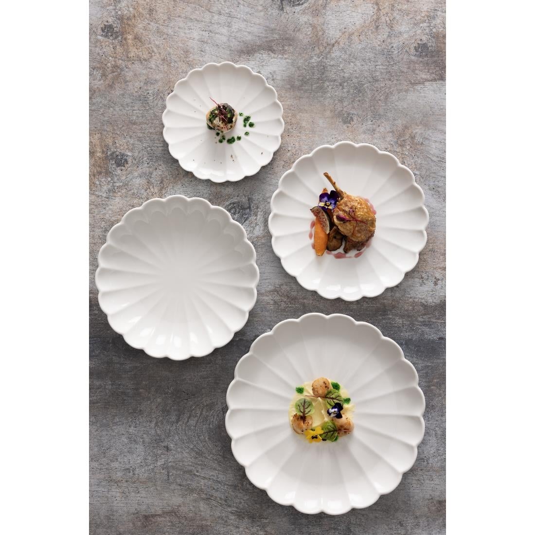 Olympia Bloom Geschulpte Borden Wit 226mm (6 stuks) - Afbeelding 5