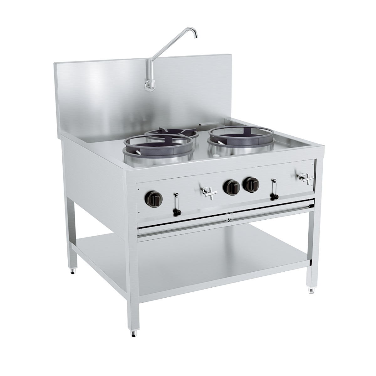 GAS WOKTAFEL 2X17KW + 1X9KW - Afbeelding 2