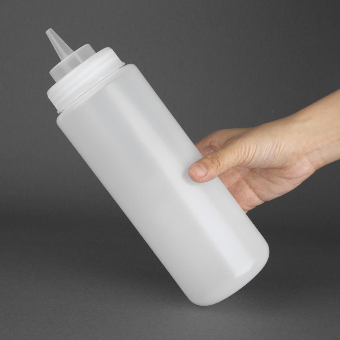 Vogue transparante knijpfles met brede hals 909 ml - Afbeelding 3