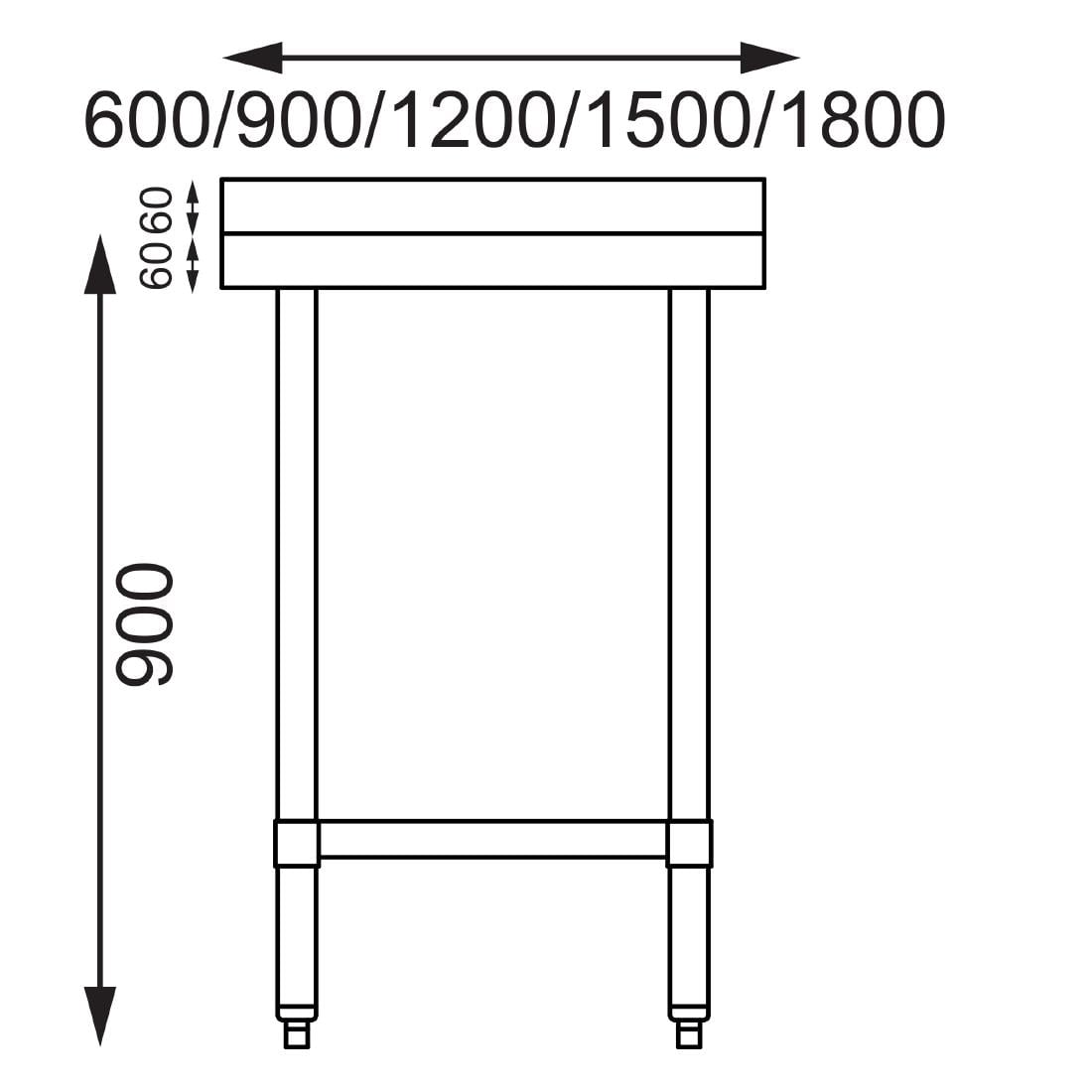 Vogue RVS werktafel met achteropstand 90x180x70cm - Afbeelding 6