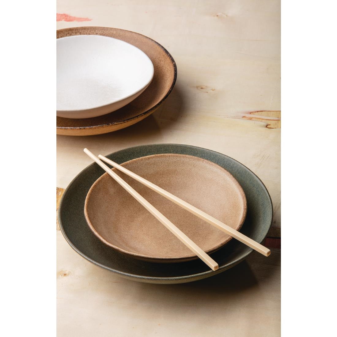 Olympia Build A Bowl Platte Kom Aardebruin 25x4,5cm (4 Stuks) - Afbeelding 3